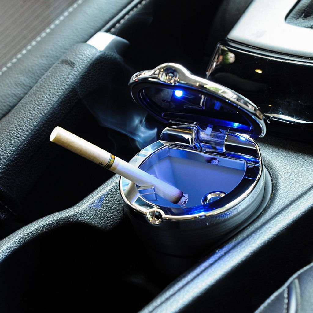 Auto Aschenbecher mit Deckel und LED Licht Tragbare KFZ Produktbild 4
