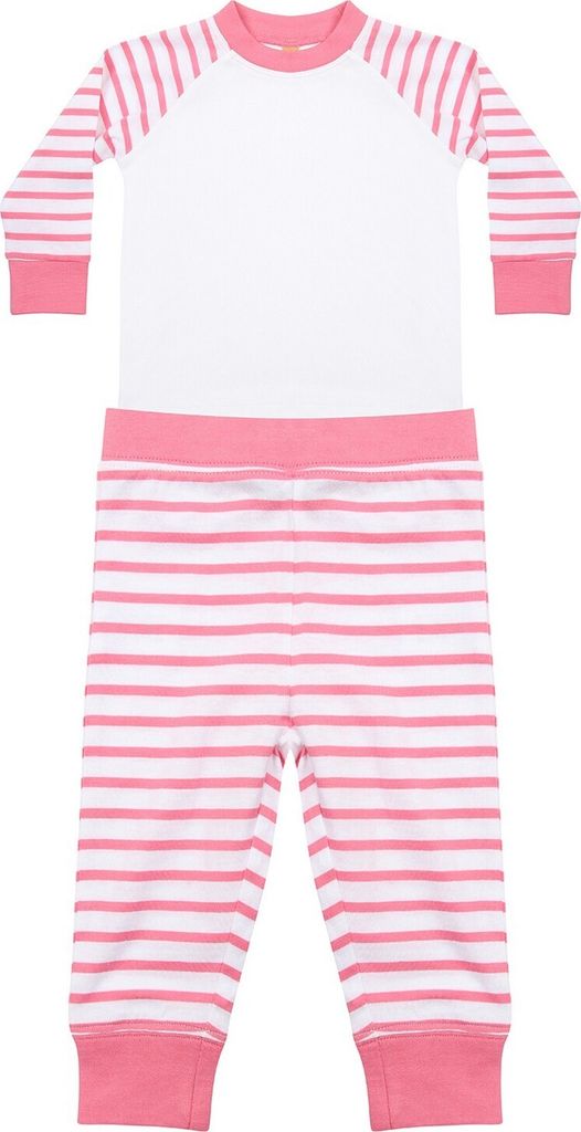 Larkwood - Schlafanzug mit langer Hose für Kinder RW10023 (68) (Pink/Weiß)