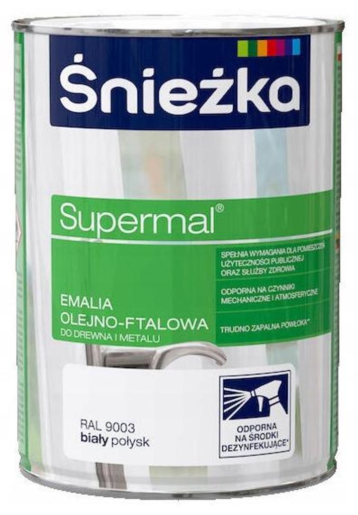 Alkydlack Emaillelack für Holz & Metall, Weiß RAL9003 Hochglanz, 0,8 L innen/außen
