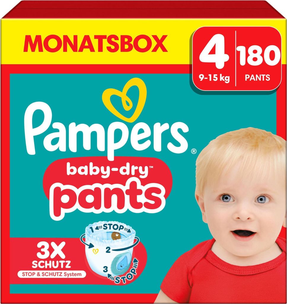 Pampers Pants Baby Dry 40711408 Gr.4 Maxi 180St. Produktbild 