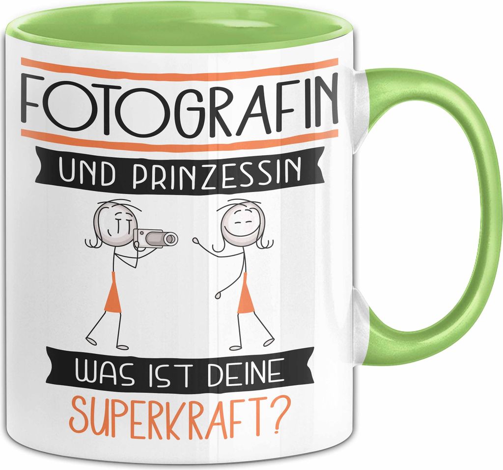 Fotografin Und Prinzessin Tasse Geschenk Für Eine Fotografin Geburtstag Was Ist Deine Superkraft (Grün)