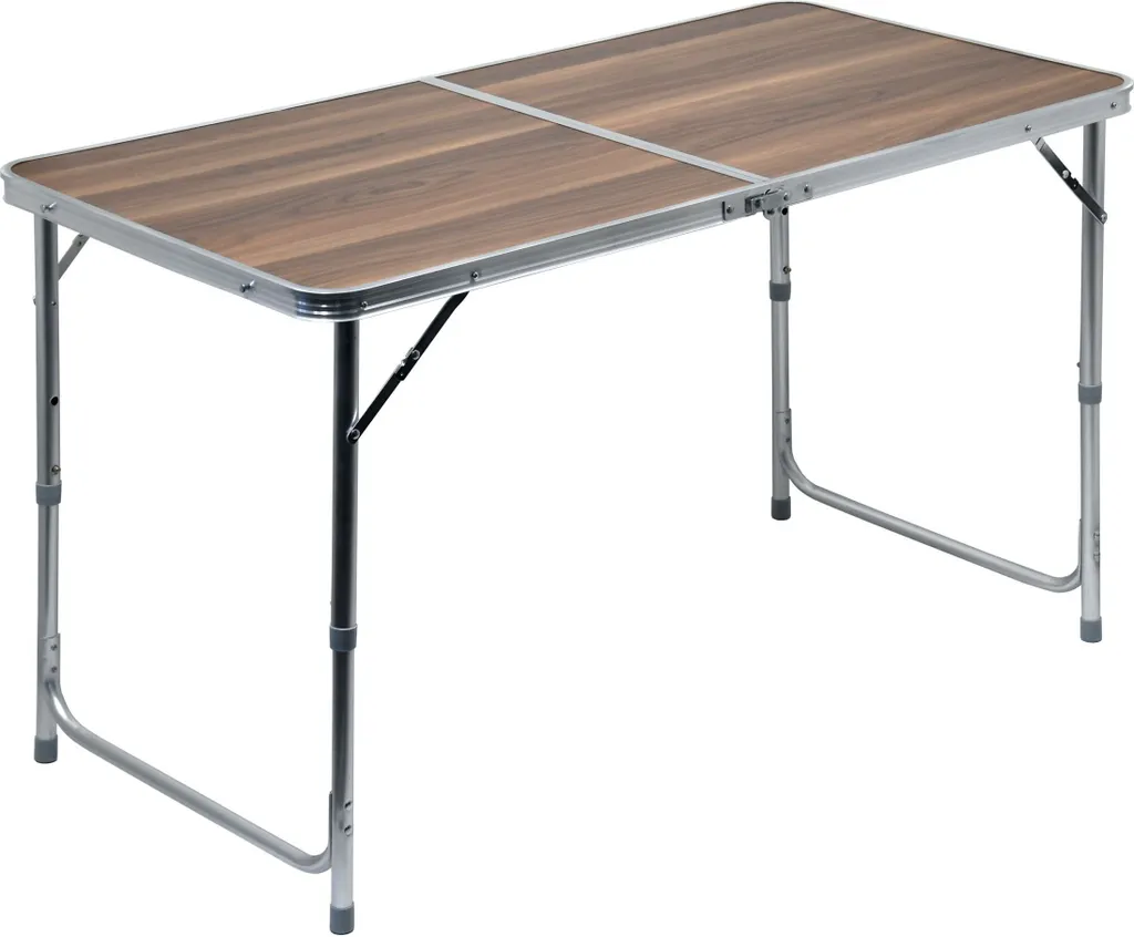 Table de camping pour repas en extérieur pliable et réglable marron