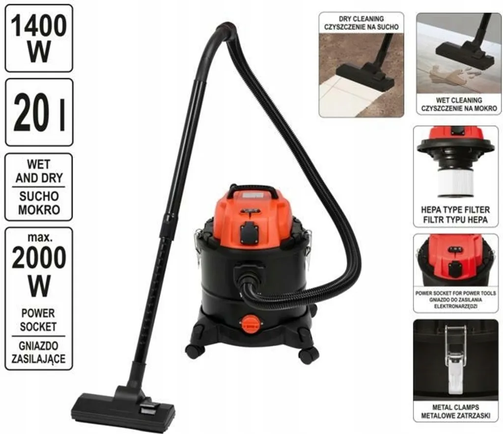 vaporesso gtx coil Aspiratore Solidi e Liquidi da 30 L 1200 W Acciaio con Filtro HEPA e S –  Esplodia main image 1