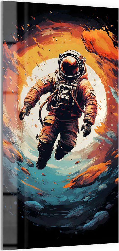 DEQORI Magnettafel Glas 50x100 cm 'Schwerelose Weite' beschreibbar Whiteboard Küche