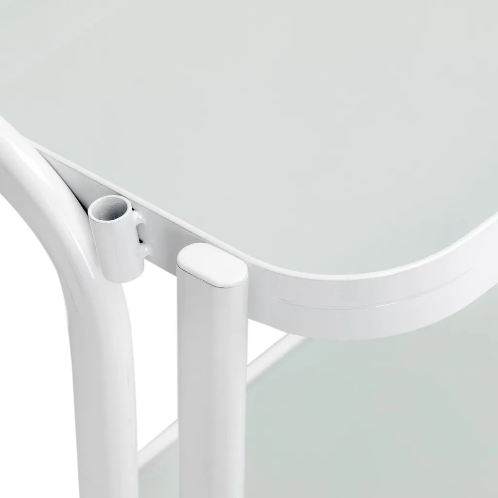Bout de canapé blanc Giovanni H6701 - Table basse d'appoint moderne 67cm