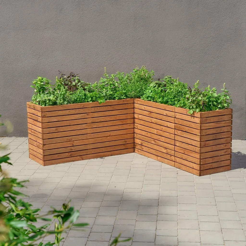 Caisse en bois 18L pour intérieur et extérieur avec bac plastique