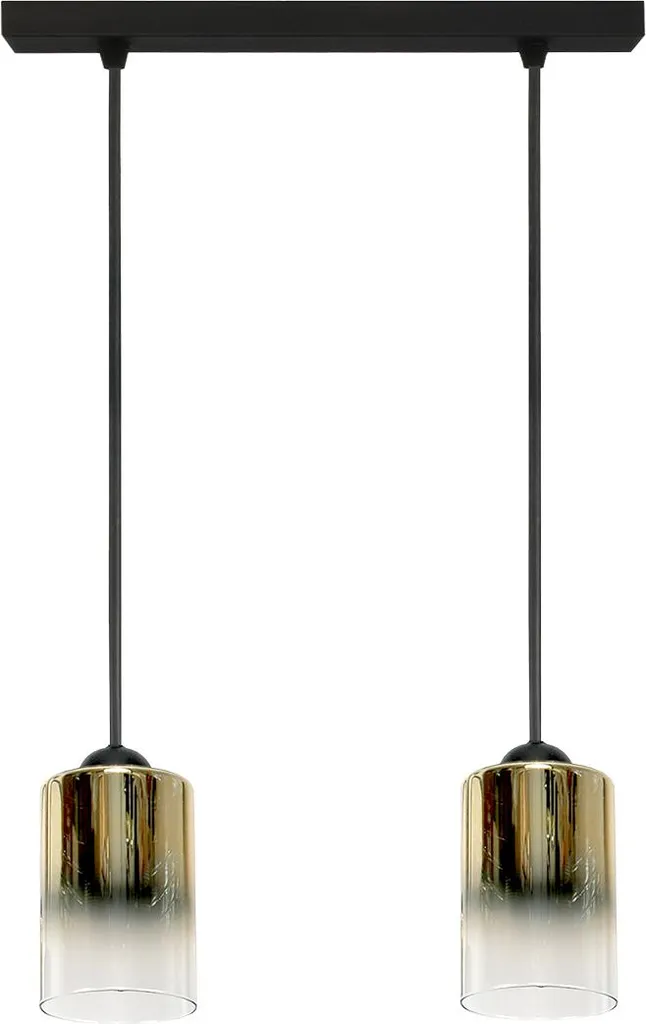 Pendelaire Noire Fiord 15-538 avec Ampoule en Verre Transparent Doré