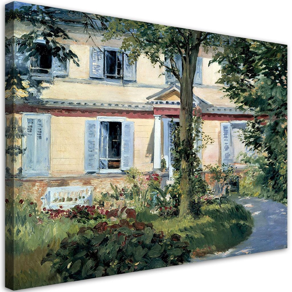 Leinwandbild Reproduktion des Gemäldes Landhaus in Rueil - Édouard Manet 60x40 Feeby Bunt bild für die wand bereit zum aufhängen
