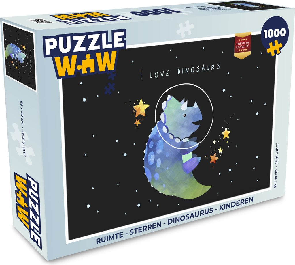 MuchoWow Puzzle 1000 Teile Zitate - Sprichwörter - Raumfahrt - 'Ich liebe Dinosaurier' - Jungen - Kind - - Erwachsene - Rätsel