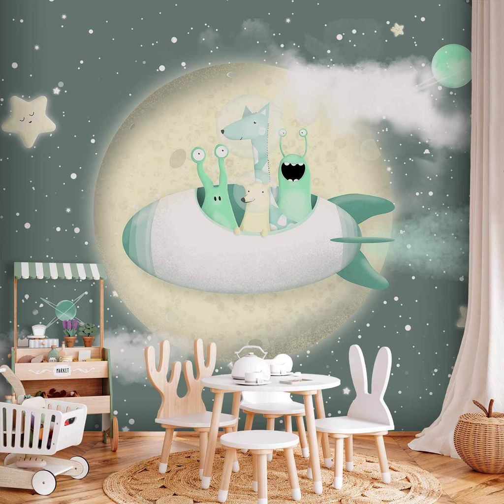 Selbstklebende Folie Fototapete - Space Adventure - Third Variant 98x70 cm Für Kinder e-A-10008-a-c