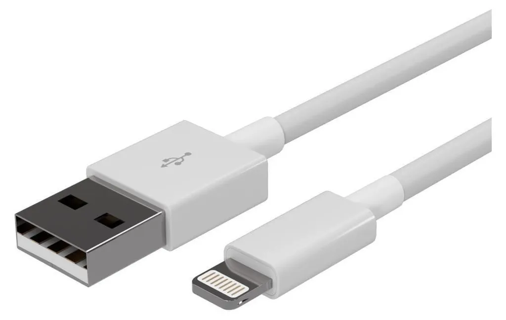 Câble USB-A vers 8 broches anti-nœuds 0,5m blanc : Fini les fils emmêlés
