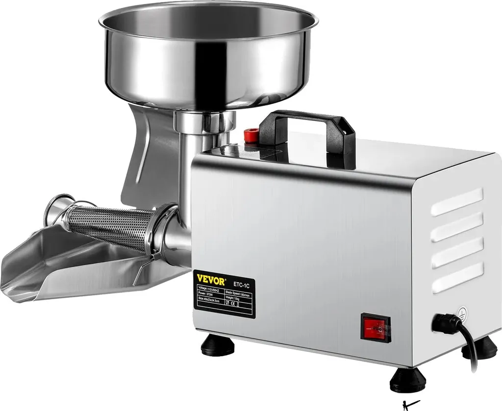 Évitez la corvée manuelle : Tamis à tomate électrique 370W tout inox