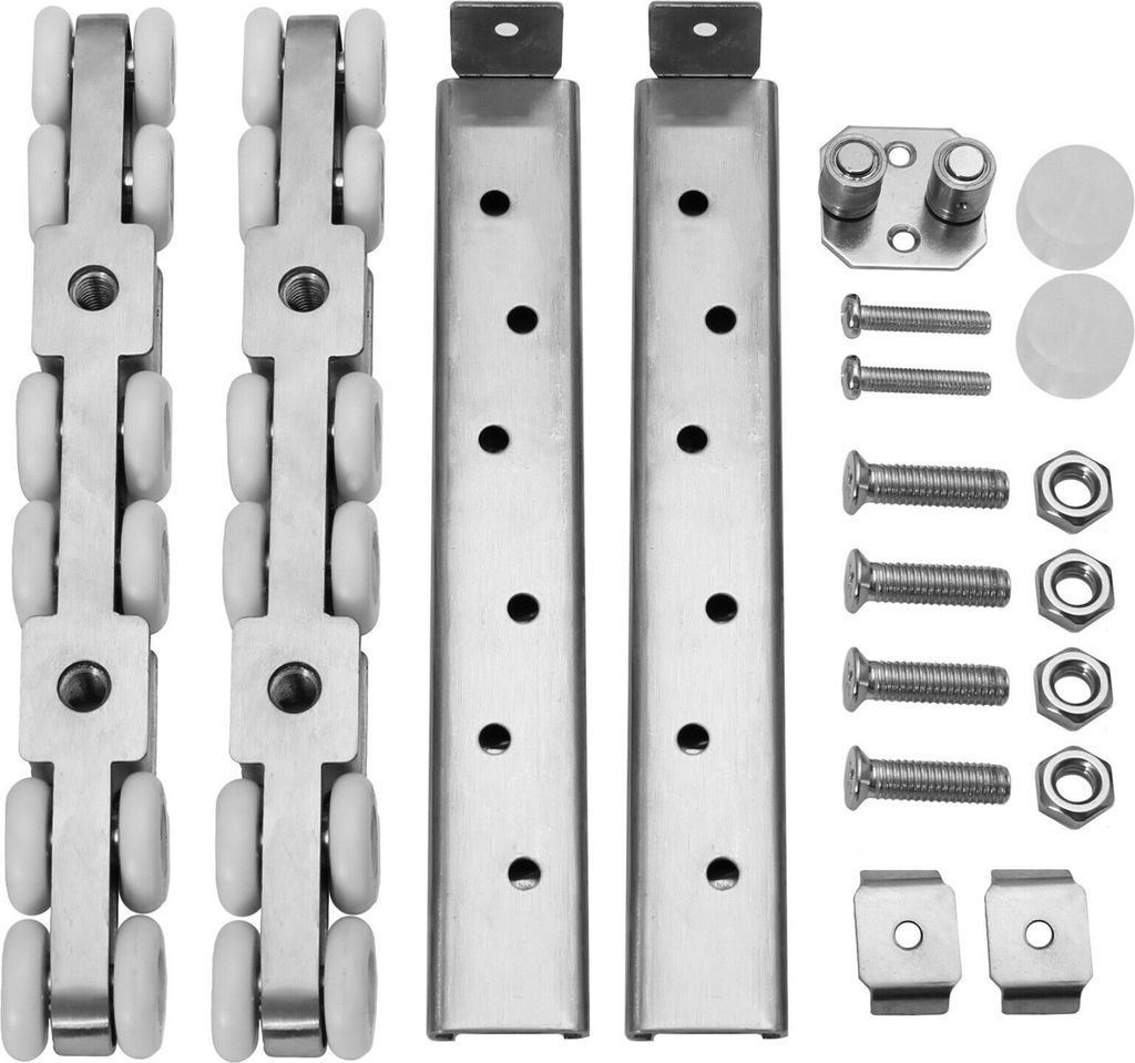 Schwerlast Schiebetür Beschlag Edelstahl Laufprofil Laufrollen Holztor Holztür 12 Rollen