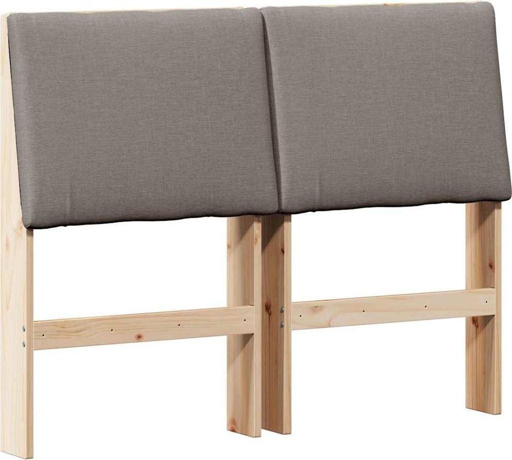 Gepolstertes Kopfteil Taupe 120 cm Massives Kiefernholz