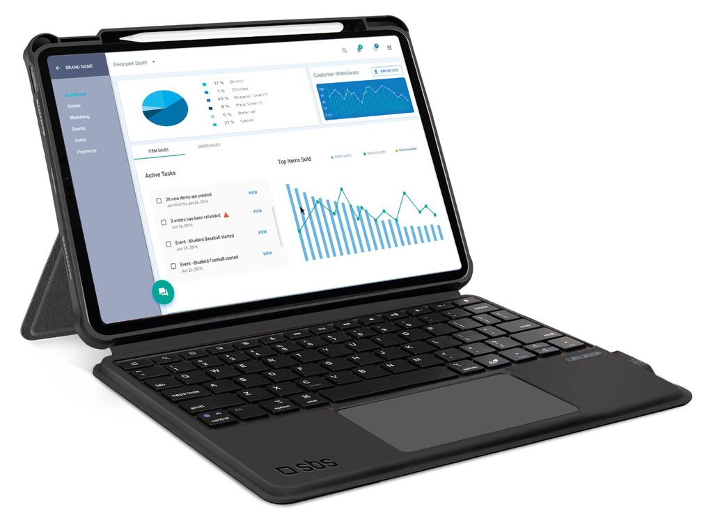 SBS Book Pro Keyboard iPad 10,9/11'' QWERTY schwarz