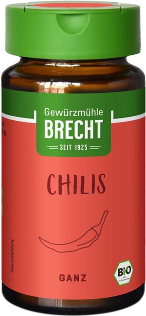Brecht Gewürzmühle Chilis ganz Glas 15g,