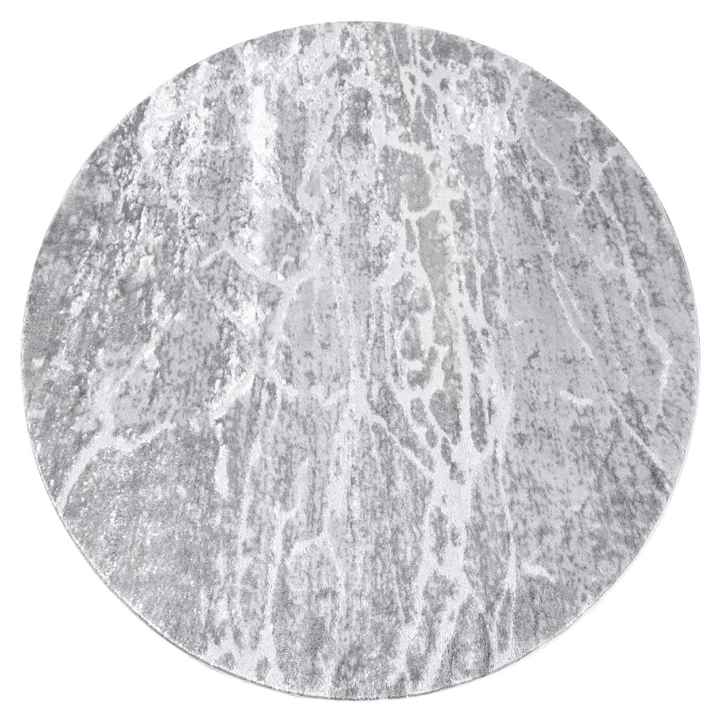 Modern MEFE Teppich Kreis 6182 Beton - Strukturell zwei Ebenen aus Vlies grau Grau rund 200 cm