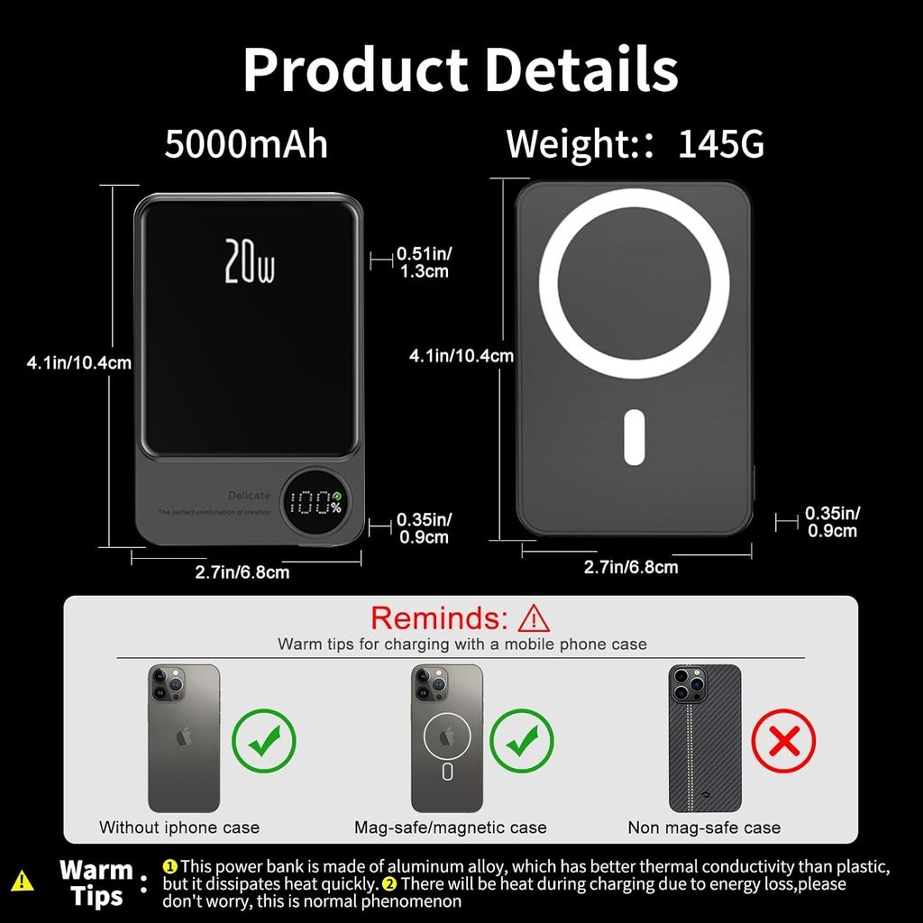 Wireless Power Bank, Magnetic Wireless PowerBank, 20W Produktbild 6