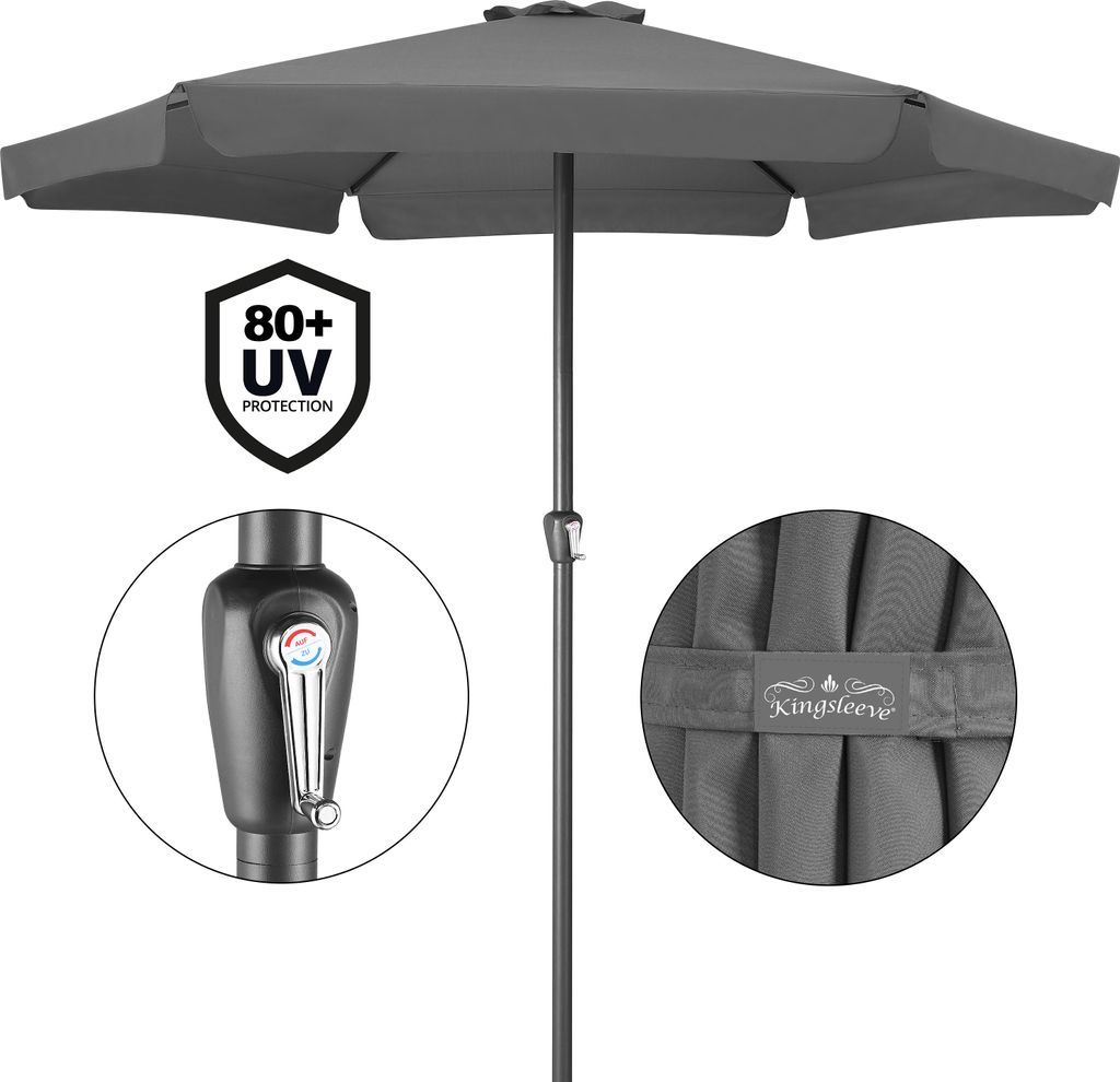 Kingsleeve® Parasol Ø 330 cm anthracite Parasol en Image du produit 