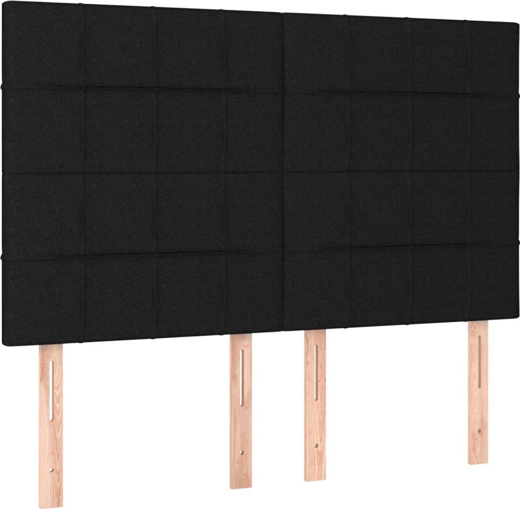 vidaXL Kopfteil Schwarz 144x5x118/128 cm Stoff Produktbild 