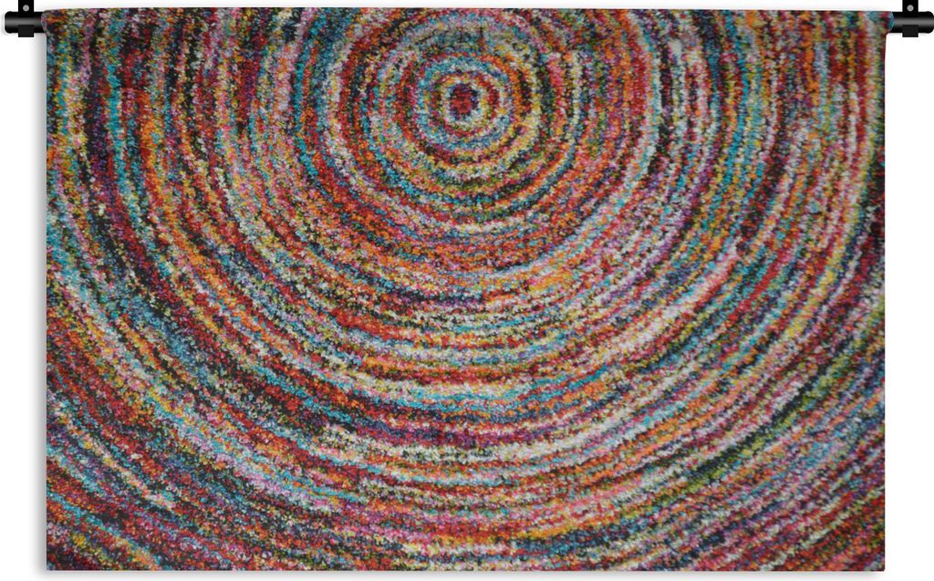 MuchoWow Wandteppich Wandbehang Kreis - Farben - Teppichboden 90x60 cm Tapisserie Dekoration Wandtuch - Wandskulpturen - Bildteppich