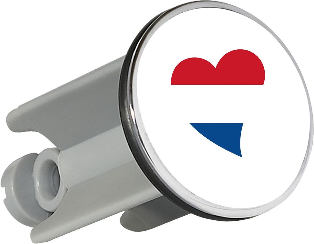 Huuraa Waschbeckenstöpsel Niederlande Flagge Herz 4cm höhenverstellbar Abflussstopfen Geschenkidee