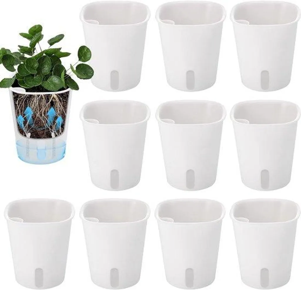 Fini les Plantes Mortes : Lot de 10 Pots Auto-Arrosants 7,5 cm Blancs