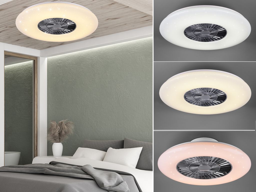 TRIO VISBY, 1 Glühbirne(n), LED, 3000 lm, IP20, Chrom, Weiß Produktbild 