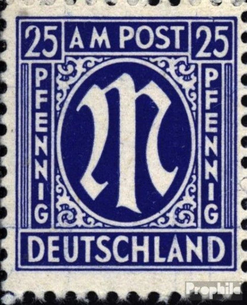 Briefmarken Bizone (Alliierte Besetzung) 1945 Mi 9II Fleck oben in der 2 (Feld 9) postfrisch AM-Post