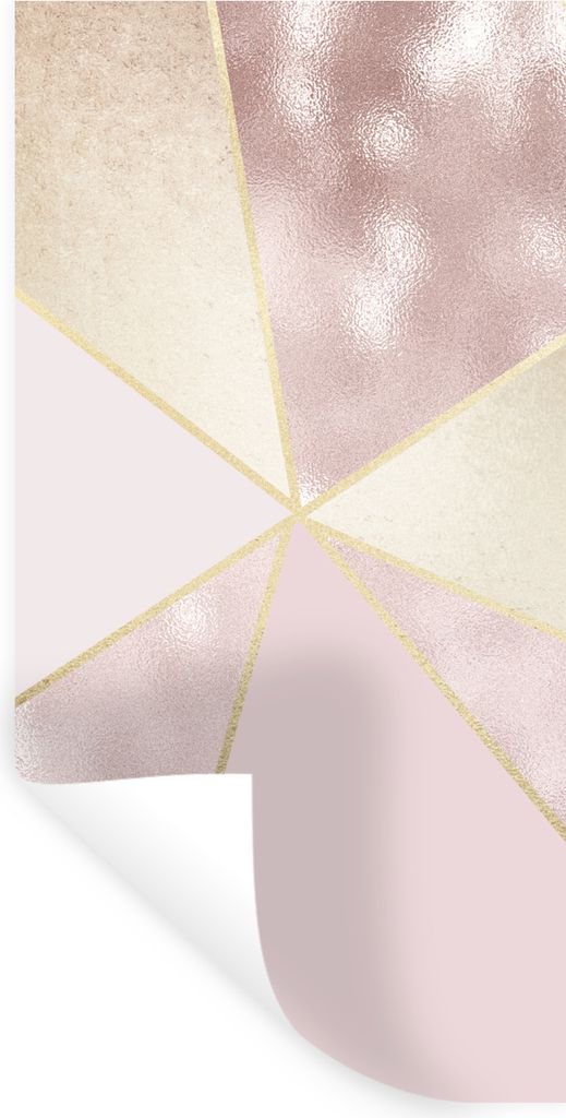 MuchoWow Wandtattoo Wandsticker Wandaufkleber Marmor - Rosa - Gold - Schick 40x80 cm Selbstklebend und Repositionierbar - Repositionierbar - Wass...