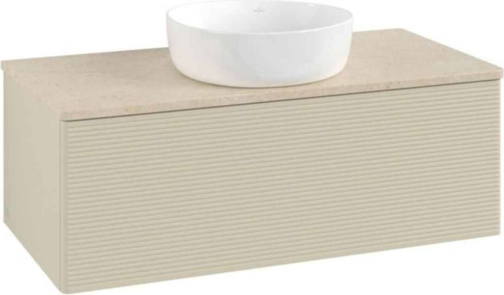 V&B Waschtischunterschrank mit Frontstruktur, mit Beleuchtung Antao 100x36x50cm, WBP botti., si Gr m Lac