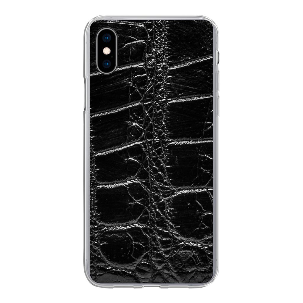 MuchoWow Handyhülle Schutzhülle Hülle für iPhone Xs Tiermuster - Krokodile - Leder Silikon Softcase Handy Hülle - Handytasche