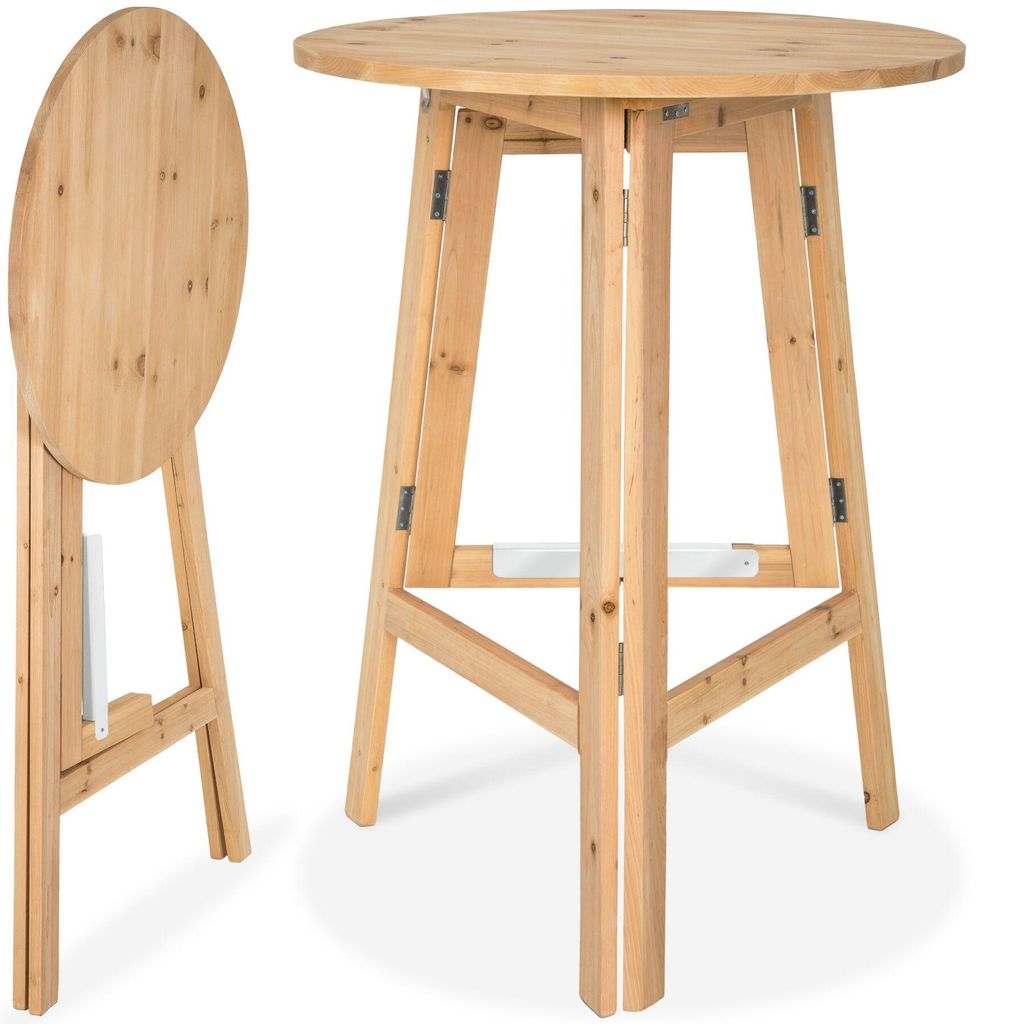 tectake® Stehtisch Trix aus Holz, rund Produktbild 