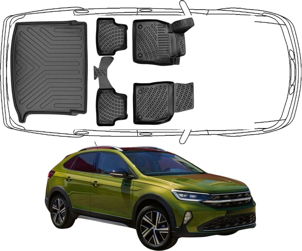 3D Fußmatten & Obere Kofferraumwanne Auto Set Kompatibel Produktbild 