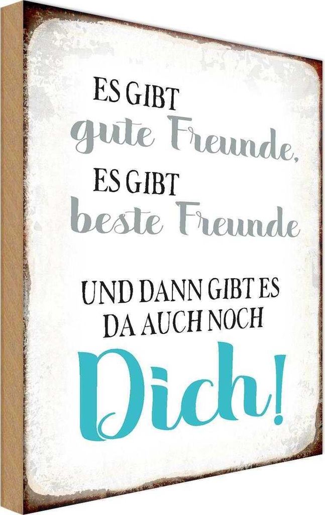 vianmo Holzschild 18x12 cm gibt gute Freunde auch noch Dich Familie