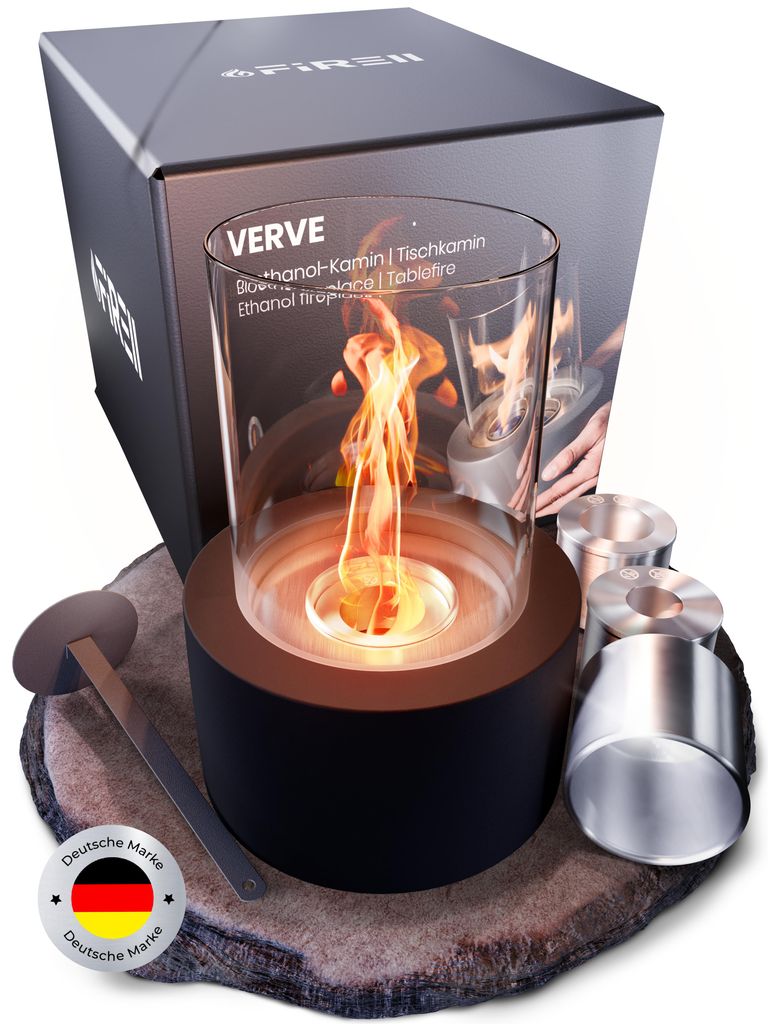 Firell caminetto da tavolo VERVE in cemento nero – Immagine del prodotto 