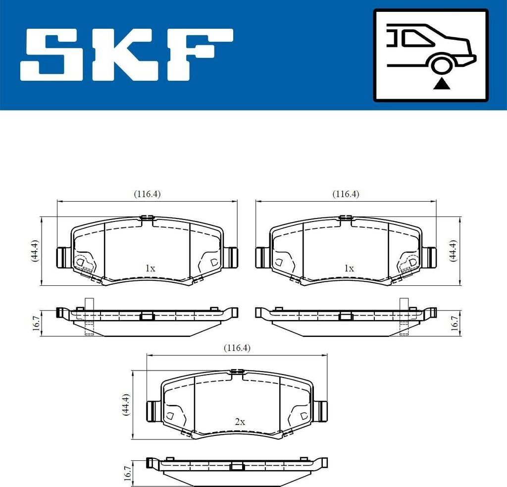 SKF VKBP 90374 A Bremsbelagsatz, Scheibenbremse OE 68003776AA kompatibel mit Cherokee, Compass, Wrangler