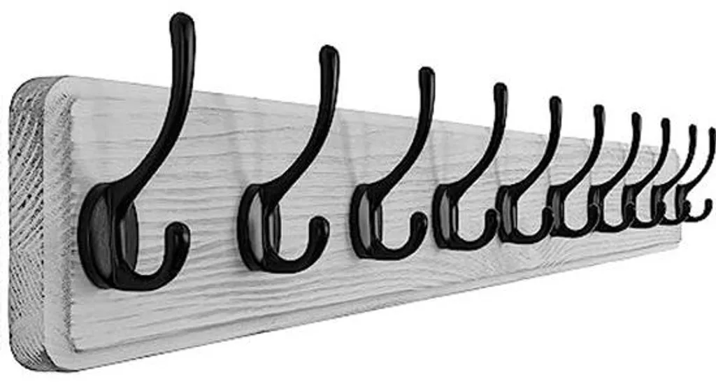 Porte-manteau gain de place bois blanc 98 cm pour éviter le désordre