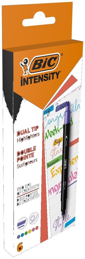 Dvojité zvýrazňovače BIC Intensity, 6 kusov Obrázok produktu 