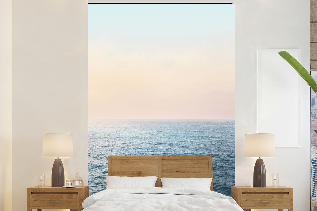 MuchoWow Fototapete für Wohnzimmer oder Schlafzimmer Wandtapete Vinyl Motivtapete Meer - Natur - Sonne - Wasser - 225x350 cm - Schlafzimmer tapete