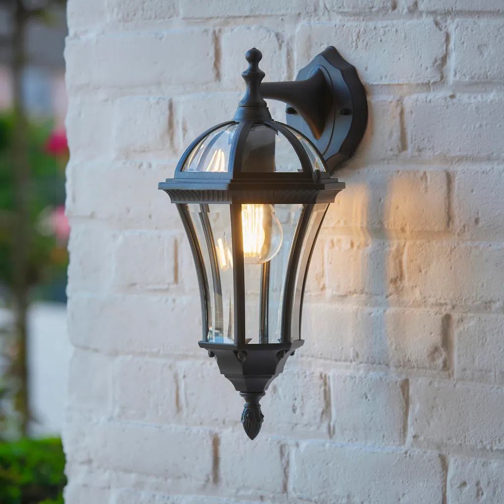 Éclairage extérieur pour terrasse Drayton Noir IP44 Style Lanterne E27