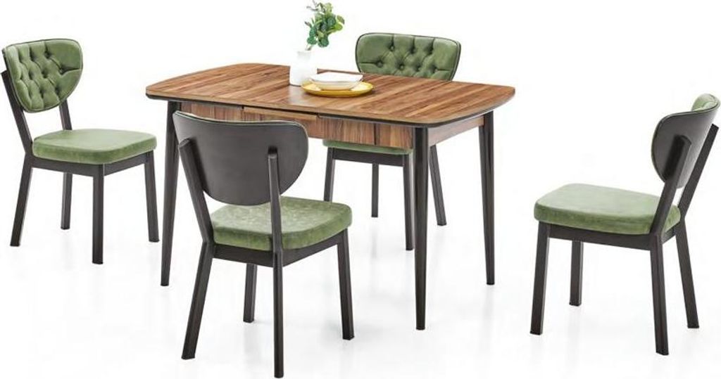 Kompakte Essgruppe Tisch Garnitur Esstisch 4 Stühle Stuhlgruppe Esszimmer 5tlg.