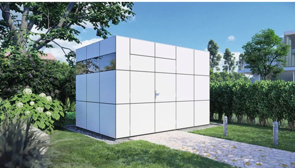 Gartenhaus Bertilo Design HPL 2 345 x 236 cm anthrazit-weiß