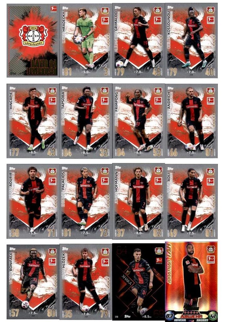 Topps Match Attax Bundesliga - 2023/24 - Mannschaftspaket - BAYER 04 LEVERKUSEN