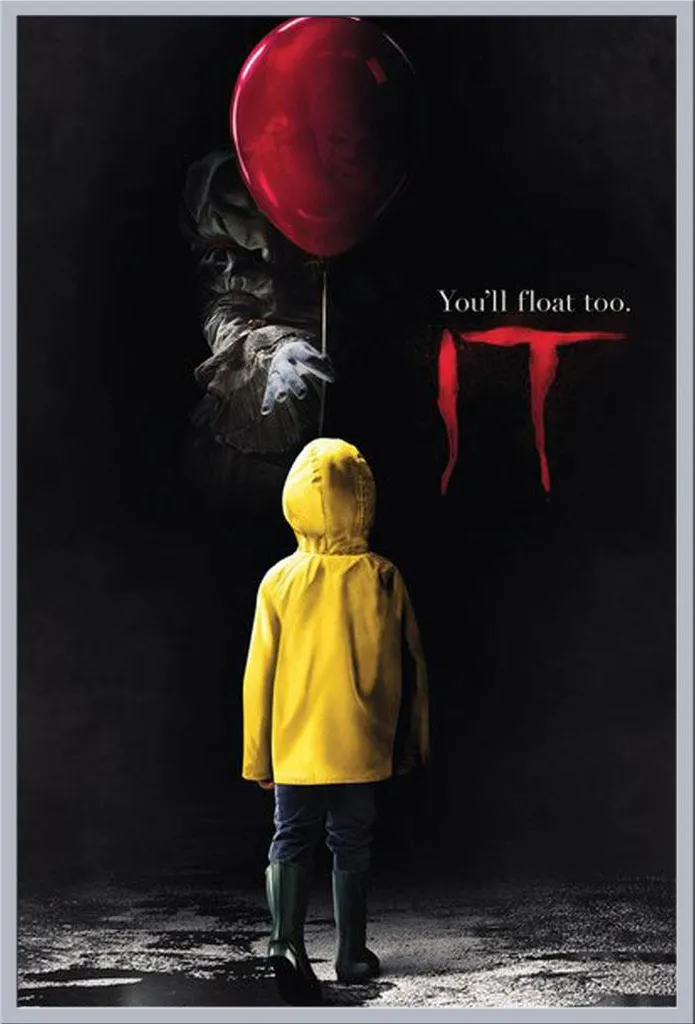 Affiche IT Stephen King Film Georgie avec Cadre Argenté Maxi 61x91,5 cm