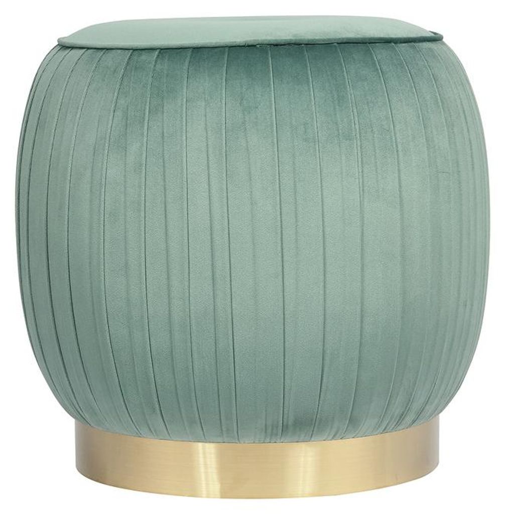 Pouf contenitore Lyla in velluto verde menta Immagine del prodotto 