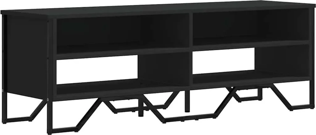 Mobile Basso Porta TV Nero 122 cm in Legno - Resistente e Pratico