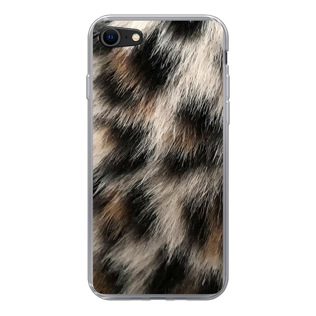 MuchoWow Handyhülle Schutzhülle Hülle für iPhone 8 Nahaufnahme Pantherdruck Silikon Softcase Handy Hülle - Schutzhaube