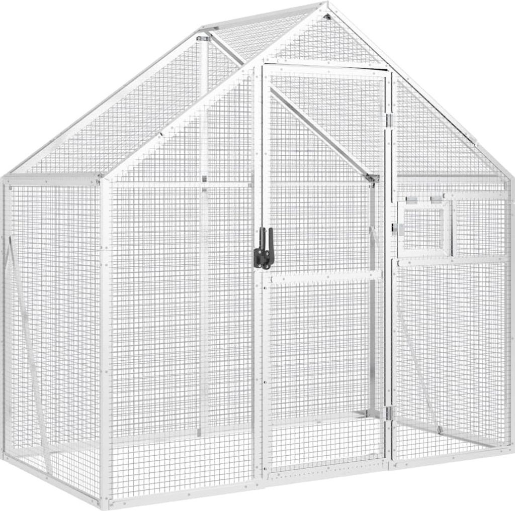 vidaXL Woliera srebrna 179x100x185 cm aluminium Zdjęcie produktu 