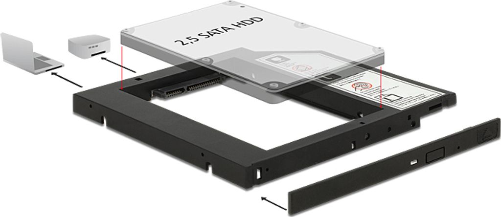 DELOCK Einbaurahmen 5,25" Slim für 2,5 SATA HDD 9,5mm
